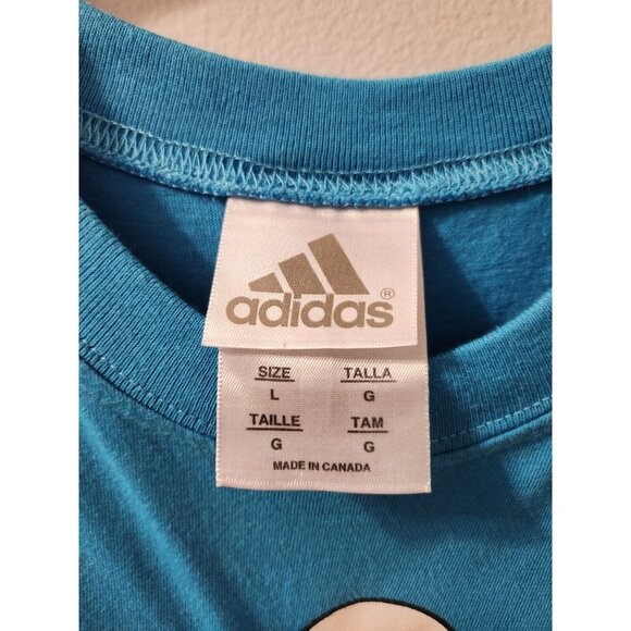 Adidas Snap Crackle Pop Rice Krispies T-Shirt Size Large Blue Made In Canada - Picture 2 of 7